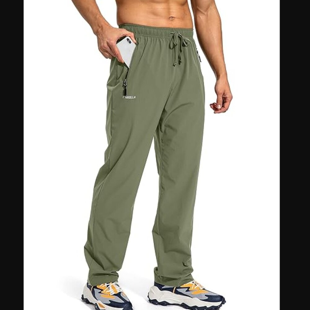 Pudolla - Mens Athletic Pants, size large US mens, color green.